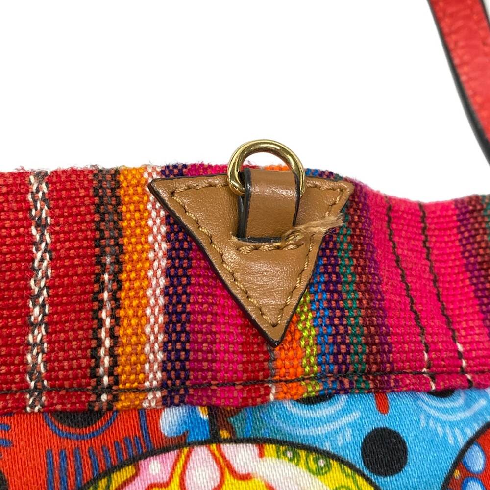 Christian Louboutin Mexicaba Tote Bag Bordeaux Pink Multi Jacquard Leather - Picture 15 of 15